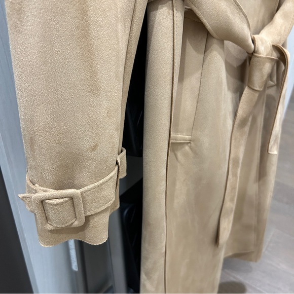 Zara long belted coat in camel - Picture 8 of 10